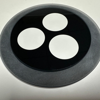Panel Penutup Kaca Temper Berkualitas Tinggi, Berbentuk Bulat Bertingkat, Dicetak Sablon Sutra Hitam, Ukuran 4mm 5mm 6mm, OEM