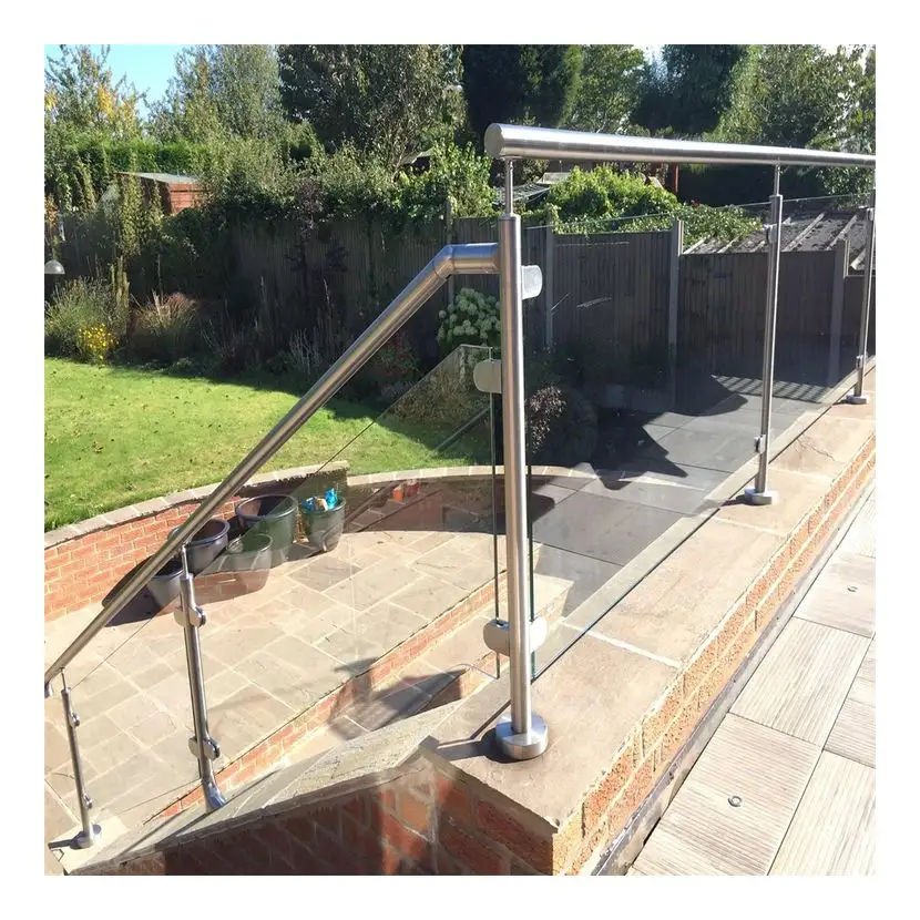 Outdoor Glass Railings with Inox Baluster for Terrace