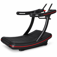 Tapis roulant manuel incurvé commercial K-FIT GS-648 avec double amortissement et porte-gobelet pour salle de sport et maison, idéal pour brûler les graisses
