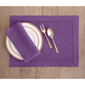 Linen Hemstitch <b>Placemats</b> for Wedding Planners with Single Row Drawn Thread Edge in Hotel Banquets - Product Image 1