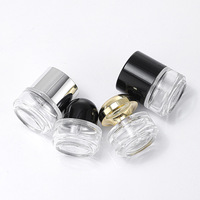 Flacon de parfum en verre transparent de 15 ml, avec grand bouchon unique et corps compact, couvercle surdimensionné de luxe, mini flacon d'échantillon de parfum