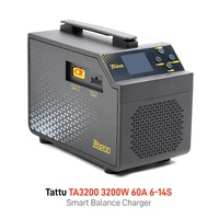 Cargador Inteligente Balanceador de Doble Canal Tattu TA3200 60A/3200W para Baterías LiPo 6S-14S, Accesorios para Drones