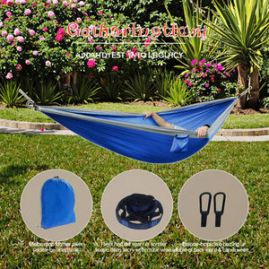Alta calidad 210T Nylon doble portátil Camping <span class=keywords><strong>hamaca</strong></span> ligera al aire libre <span class=keywords><strong>plegable</strong></span> viaje función para Camping y senderismo - Product Image 2