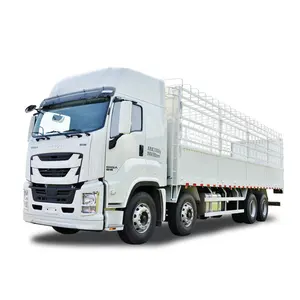 شاحنة بضائع من نوع 8*4 رخيصة السعر من الصين Qingling ISUZU شاحنة حمولة 20 طن شاحنة بسياج