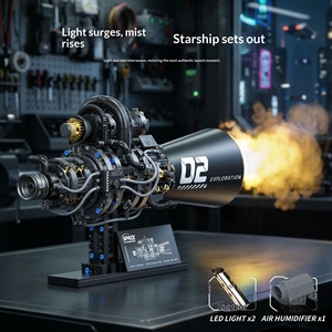 T1133 Starship Quantum Core Engine Light-Up Spray-Effect Simulation Model Educational Assembly Building Blocks ABS - Product Image 1