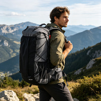 Mochila de Senderismo Impermeable Personalizada de Fábrica con Certificación BSCI, Bolsa de Viaje para Campamento al Aire Libre, Mochila de Nailon Ultraligera de Moda de 56-75L
