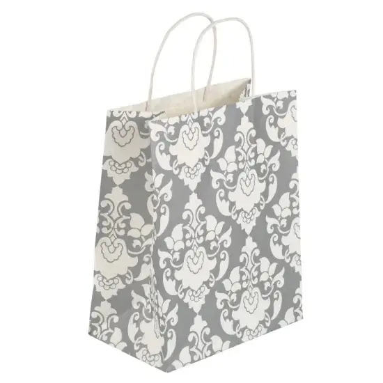 Hot Sale Custom Logo Printing White Kraft printed paper carry Shopping lunch bags moq 500
