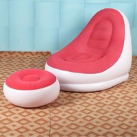 Ensemble de deux chaises gonflables épaissies avec repose-pieds, en PVC écologique floqué, design ergonomique pour usage extérieur et domestique