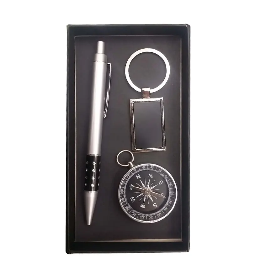 Металлическая ручка Подарочный набор с компасом брелок Канцелярский набор