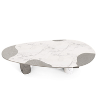 Tables de salle à manger modernes nordiques 6 places en marbre et laiton pour la décoration intérieure d'hôtels et de villas