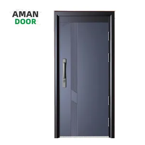 AMAN DOOR bullet proof doors steel security solid wood double front entry door