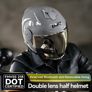 Casque de moto ABS 3/4 demi-visage, certificats DOT, modulaire, double visière, Casco De Motocicleta, accessoires de conduite de moto - Product Image 3