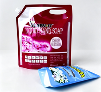 Emballage plastique personnalisé pour savon liquide, shampoing, détergent à lessive, poche souple Doypack de bonne qualité avec bec verseur latéral