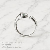 Bijoux élégants de haute qualité, argent sterling rhodié S925, bague ouverte à tête de panthère, réglable, cadeau de Noël pour femmes, vente en gros, haut de gamme