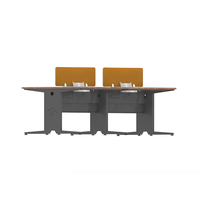 Bureau de travail modulaire convertible moderne pour 4 à 6 personnes |   Poste de travail pour employés personnalisable et respectueux de l'environnement avec des dimensions standard