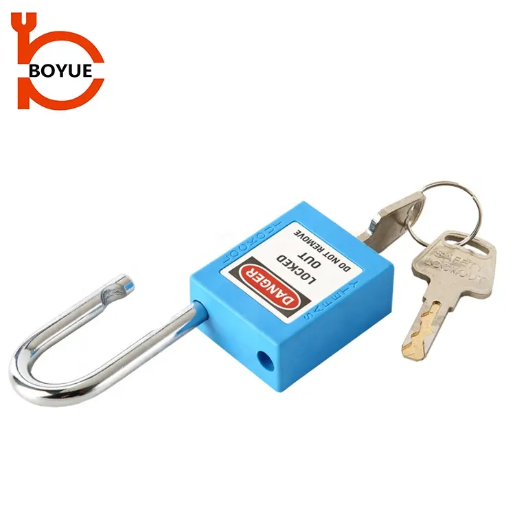 Mini Thermoplastic Loto Padlock for Industrial Conductive Areas 25mm Steel Shackle and White Nylon Body Small Locks