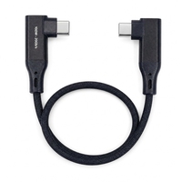 Câble USB 3.2 Type C Justlink 20 Gbps 100 W Charge Rapide Angle Droit 90 Degrés 4K 60 Hz en Alliage d'Aluminium Tressé pour Ordinateur Portable et Téléphone