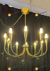 Lustre suspendu en métal avec plusieurs ampoules pour la décoration de la maison, restaurant, usine, lampe suspendue décorative - Product Image 3
