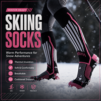 Calcetines de Esquí Personalizados de Lana Merino, Calcetines Térmicos Cálidos hasta la Rodilla para Snowboard, para Hombre y Mujer