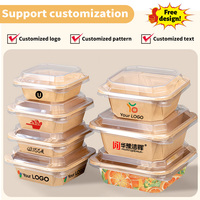 Usine Jiehui Logo personnalisable 300ml.500ml 750ml 1200ml Boîte octogonale jetable Gâteaux Vaisselle poulet frit et fruits