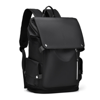 Sac à dos pour ordinateur portable en PU tendance avec motif lettres, housse imperméable et port de chargement USB – Idéal pour l'école et les voyages – Unisexe