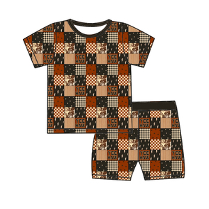 Ensemble de pyjamas en bambou pour bébé en gros, boîte mystère, prêts à expédier, imprimé western personnalisé, boîte surprise, <span class=keywords><strong>tenue</strong></span> deux pièces à manches courtes pour enfants - Product Image 6