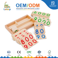 Cartes numériques en bois de 1 à 9000, système décimal Montessori, valeur des chiffres, codées par couleur, kit d'apprentissage éducatif pour tout-petits