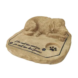 Mobile 3D de chien personnel, Statue commémoratif du chien ou de animal domestique, pierre gravée en 3D, avec porte-bougie