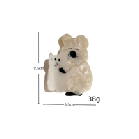 YJL Accessoires pour cheveux pour femmes en stock, grande pince à cheveux amusante en acétate de 9,5 cm avec motif ours de dessin animé, pince à cheveux personnalisée, vente en gros