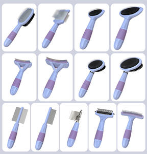 Brosse de toilettage pour animaux de compagnie à manche violet, plusieurs modèles, pour chiens et chats, élimination des poils et démêlage, brosse professionnelle pour l'élimination des poils d'animaux - Product Image 6