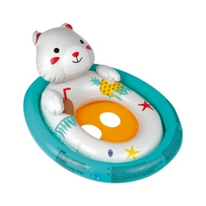 PVC <b>Inflatable</b> Bear Oval <b>Float</b> with Diaper Animals with Backrest 71*56*36 CM for Children Swimming Pool Fun - Product Image 1