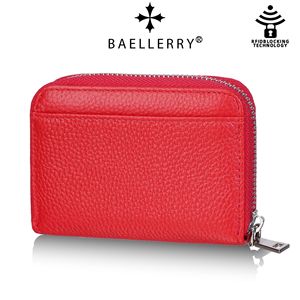 Baelerry Women's <b>Wallet</b> Genuine Leather RFID Blocking Compact Card <b>Holder</b> Red Blue - Product Image 4