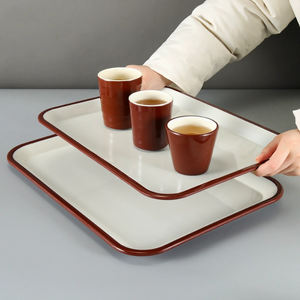 Venta al por mayor de color personalizado liso irrompible melamina servir comida desayuno bandeja para servir bandeja de melamina de plástico duro - Product Image 3