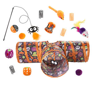 ชุดอุโมงค์แมวฮาโลวีน ของเล่นสัตว์เลี้ยง - ชุดอุโมงค์แมวผี 14 ชิ้น ของเล่นแมวทนต่อการขีดข่วนและการกัด ของเล่นสัตว์เลี้ยงแบบอินเทอร์แอคทีฟ - Product Image 5