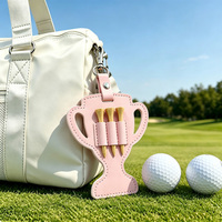 Pendentif en cuir sur le thème du golf, accessoire de rangement pour balles et tees de golf, clip porte-tees de golf