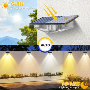 Lampes solaires murales à 4 LED, changeantes de couleur, lumineuses, pour clôture, piscine, escalier, boîte aux lettres, luminaire décoratif extérieur, Art déco pour la maison - Product Image 4