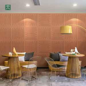 Tiange Oem 9/12Mm <span class=keywords><strong>tablero</strong></span> de fibra de poliéster ignífugo insonorizado forma especial tallado panel de pared acústico de techo para restaurantes - Product Image 5