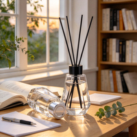 Botol Kaca Reed Diffuser 90ml dengan Tutup Sekrup, Botol Kaca Bening untuk Minyak Atsiri