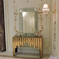 Guanding GD-JS0352 Nouvelle arrivée Table console moderne en miroir 3D avec ensemble de miroir mural Meubles de salon pour la décoration de la maison