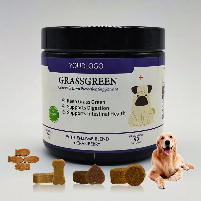 カスタムブランドロゴペット尿ソフトチューサプリメントクランベリー濃縮ミネラルオイルサポート腎臓健康犬サプリメント
