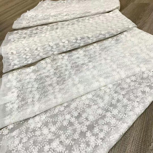 Encaje de Tul <span class=keywords><strong>Bordado</strong></span> con Encaje <span class=keywords><strong>Suizo</strong></span> Blanco Hecho a Medida para Ropa - Product Image 6