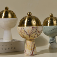 Brûleur d'encens Mubkhar en marbre naturel de luxe, porte-bakhoor décoratif pour le salon, la salle de réception, la décoration du Ramadan, personnalisable