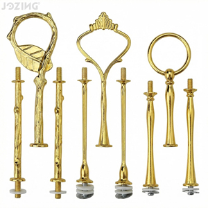 Wholesale Ready Stock Gold <strong>Cake</strong> <strong>Stand</strong> Fittings Zinc Alloy Tiered Tray Handle Kits for 2/3 <strong>Tier</strong> Dessert <strong>Stand</strong> for Wedding Party - Product Image 1