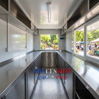 Remorques alimentaires populaires de 18 et 24 pieds, entièrement équipées, camions mobiles, chariots de sandwichs, tacos, café, restaurants de rue, camions de restauration rapide