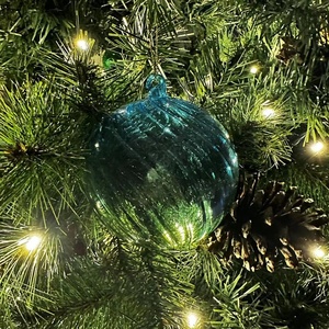 BSCI Factory Direct Sales Latest Design Christmas Ornaments Hand-blown <strong>Baubles</strong> Blue and <strong>Green</strong> Gradient Glass Ball Ornaments - Product Image 5