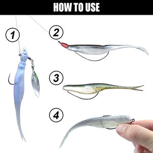 Spinpoler Leurre De Pêche Split Queue 12cm TPR Jerk Minnow Doux Jerkbait Drop Shot Artificielle En Plastique Eau Salée Swimbait Bass <span class=keywords><strong>Truite</strong></span> - Product Image 6