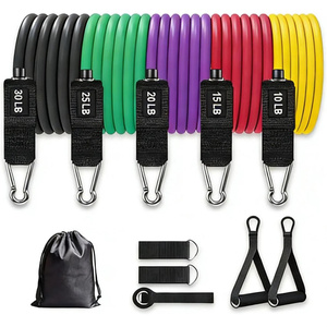 Juego de Bandas de Resistencia Portátiles para Entrenamiento de Fuerza, Yoga y Ejercicio, con Asas - Product Image 1