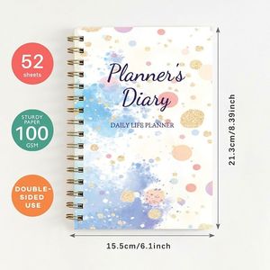 Agenda Floreale Non Datata per la Gestione del Budget con Tracker di Spese e Debiti, Diario per la Gestione della Ricchezza con Spirale 100GSM, Organizzatore di Fatture - Product Image 3