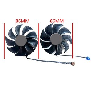 Ventiladores de GPU de 86 mm, DC12V, 0.55A, 4 pines, PLD09220S12HH, para tarjetas gráficas <span class=keywords><strong>EVGA</strong></span> GeForce RTX3050 <span class=keywords><strong>3060</strong></span> 3060ti XC, color negro, repuesto (Ventilador-B), en stock. - Product Image 3