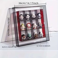 Organisateur en acrylique transparent personnalisé avec porte magnétique à fixer au mur pour objets de collection, rangement de figurines d'anime pour boîte aveugle, logo personnalisé